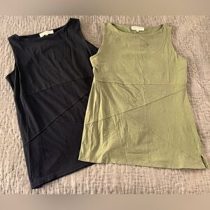 Bundle of 2 Jones New York Women's Black & Olive Green Sleeveless Tops medium